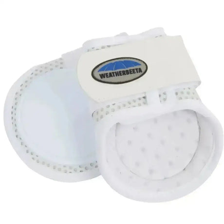 White weatherbeeta lite fetlock boots shaped with lightweight perforated design and padded interior for hoof protection