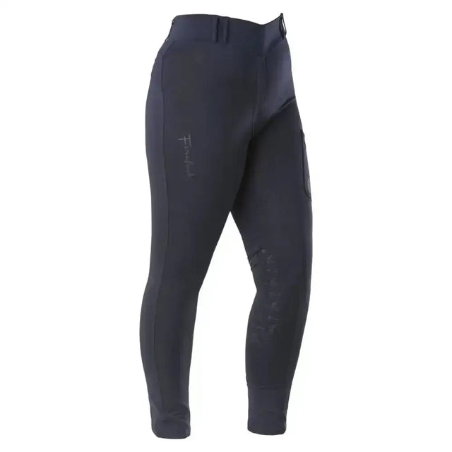 Dark navy firefoot bankfield basic breeches with a sleek fit and subtle logo for comfortable riding wear