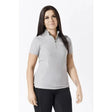 Ladies grey pink firefoot beswick zip t-shirt with quarter-zip collar and subtle chest logo in light gray