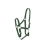 Dark green nylon firefoot economy adjustable headcollar with silver metal hardware for easy fit and control