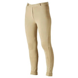 Beige firefoot farsley ladies jodphurs with sleek stretch riding tights design and subtle stitching details