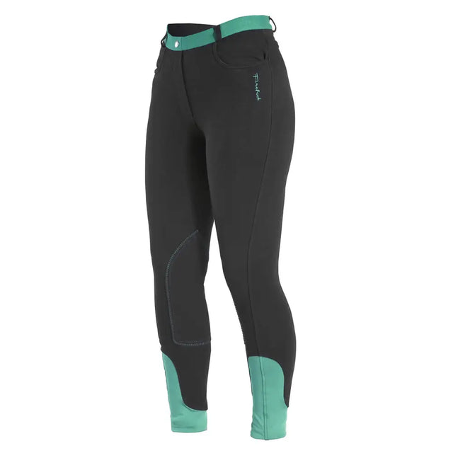 Firefoot Farsley Breeches Kids Black/Teal 20" Black/Teal Riding Breeches Barnstaple Equestrian Supplies