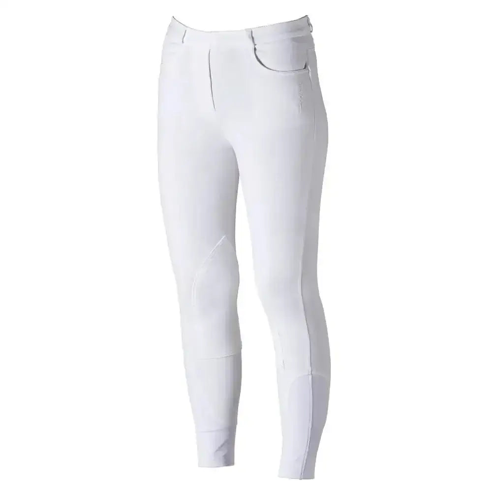 White firefoot farsley breeches kids with sleek pull-on design and subtle stitching details for riding comfort
