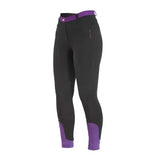 Black firefoot farsley breeches ladies with purple accents and sleek pull-on design perfect for riding