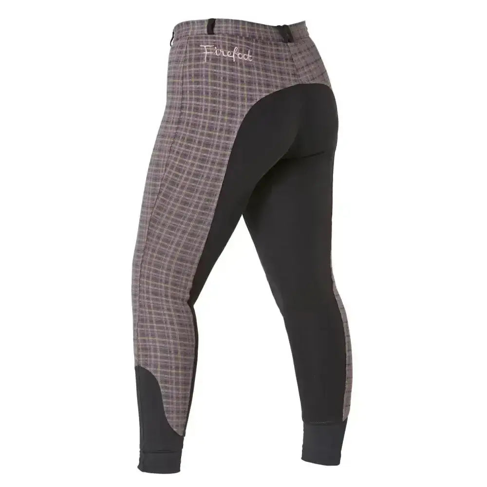 Gray and black plaid firefoot farsley breeches ladies rose gold check with sleek fitted design for riding comfort