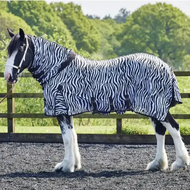 Firefoot Fly Rug Fixed Neck Zebra Print 5'6" Zebra Print Fly Rugs