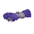 Purple braided rope bundle with silver rings and gray twine tie for firefoot haylage net grey purple durable polypropylene