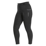 Black firefoot howden riding tights kids with sleek form fitting design and subtle white branding on the thigh