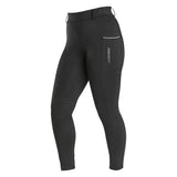 Black firefoot howden riding tights with sleek fit and breathable thigh perforations for women equestrian use