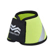 Bright neon green and black firefoot reflective bell boots with silver stripe for horse hoof protection