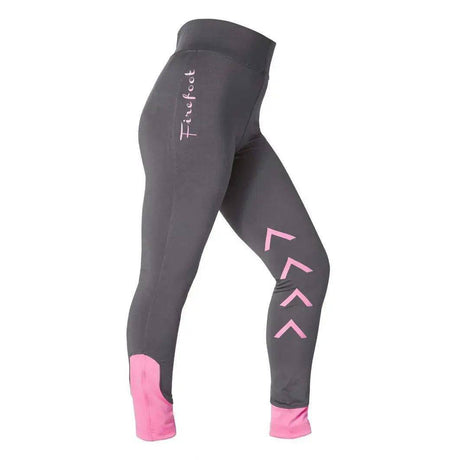 Firefoot Ripon Riding Leggings Stretch Ladies Breeches - Grey / Pink 34&quot; Firefoot Legwear Barnstaple Equestrian Supplies