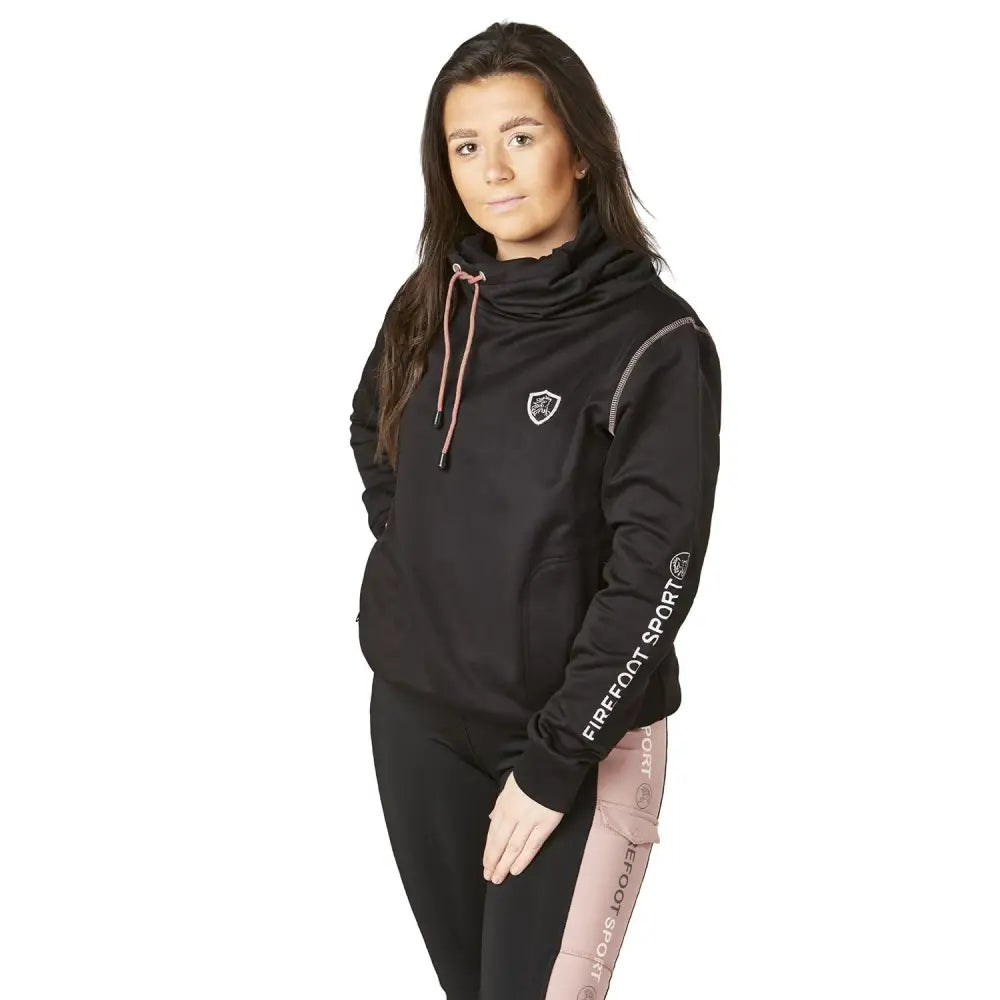 Firefoot Rolled Neck Top Ladies Black/Rose Gold Medium Black/Rose Barnstaple Equestrian Supplies