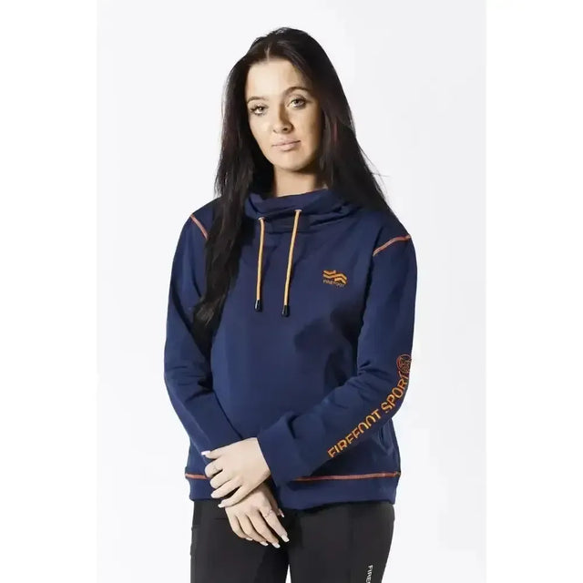 Firefoot Rolled Neck Top Ladies Navy/Orange Large Navy/Orange Jumpers