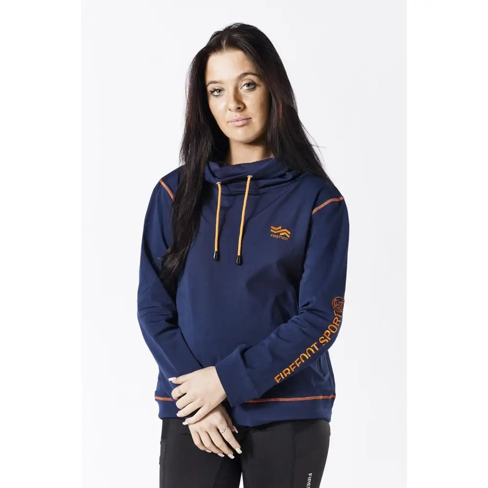 Firefoot Rolled Neck Top Ladies Navy/Orange Large Navy/Orange Barnstaple Equestrian Supplies