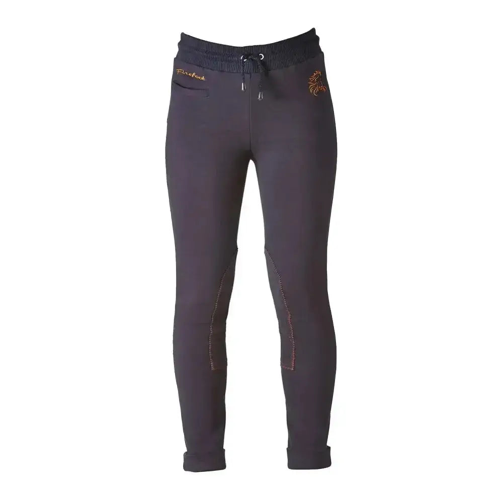 Black firefoot saltaire jodhpurs with drawstring waistband and subtle gold embroidery perfect casual ladies jodhpur