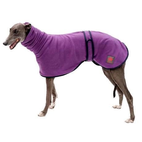 A cozy purple firefoot sighthound fleece jumper with navy trim and red star logo made from double thickness polar fleece
