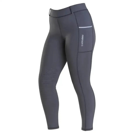 Dark gray firefoot thirsk fleece lined breeches with high waist and side pocket for kids charcoal blue