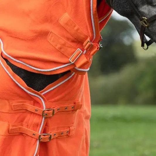 Swish Fleece Rug With Neck Cover - Orange 4'3 Neck Covers