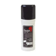White plastic bottle with black cap and label of flexalan lanolised leather dressing for easy leather care
