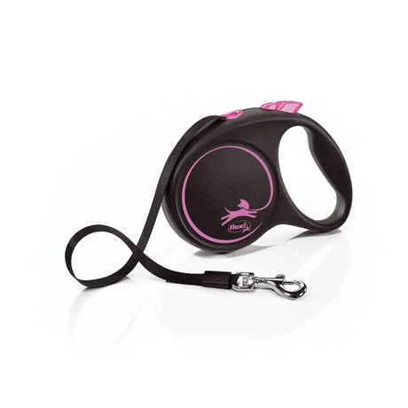 Flexi Black Design Tape Pink 5 M Pink Dog Lead Barnstaple Equestrian Supplies