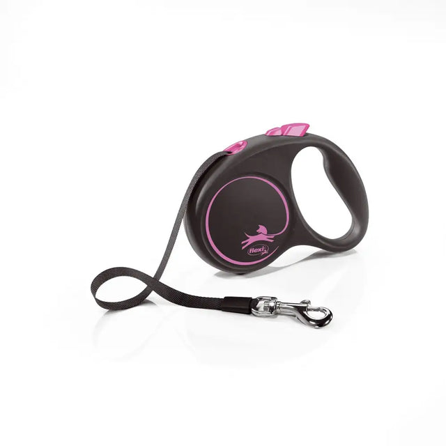 Flexi Black Design Tape Pink 5 M Pink Dog Lead Barnstaple Equestrian Supplies