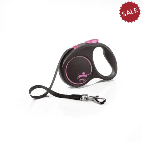 Flexi Black Design Tape Pink 5 m Pink Dog Lead