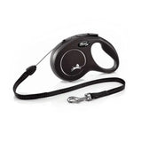 Black flexi new classic cord black retractable dog leash with modern ergonomic design and perfected tape guidance