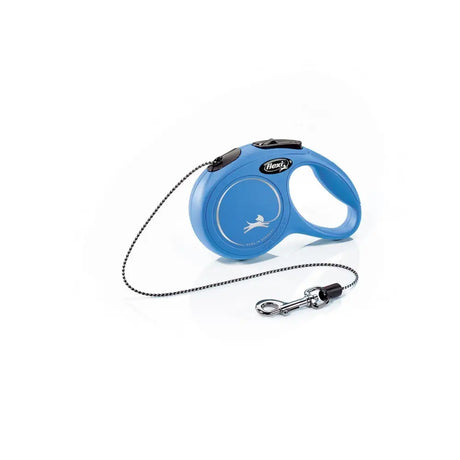 Blue retractable dog leash flexi new classic cord blue with sleek ergonomic handle and perfected tape guidance