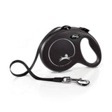 Black flexi new classic tape leash with modern ergonomic design and perfected tape guidance for easy dog walks