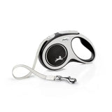 Black and silver flexi new comfort tape black retractable dog leash with extra robust tape and metal clasp perfect for walks