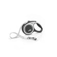 Black and silver flexi new comfort tape black leash with ergonomic handle and extra robust tape for perfected tape guidance