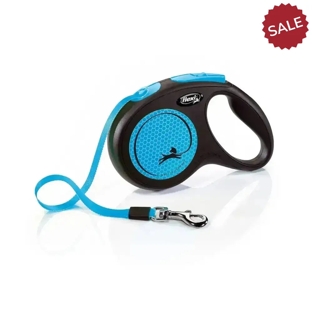 Flexi New Neon Tape Blue 5 m Blue Dog Lead