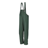 Dark green flexothane classic louisiana bib waterproof overalls with adjustable shoulder straps and chest logo
