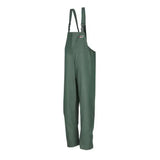 Dark green durable fabric overalls with adjustable straps and chest logo flexothane classic louisiana bib and brace