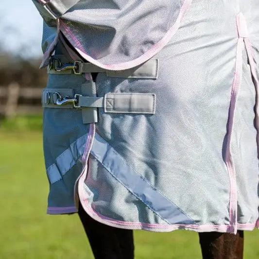 Swish Fly Turnout Combination Rug (MESH) - Baby Pink 4'3 Fly Rugs