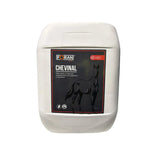 White plastic container of Foran equine chevinal liquid multivitamin and amino acid supplement for horses
