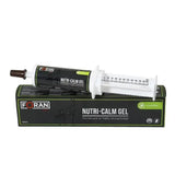 White syringe style tube of foran equine nutri-calm gel for nervous horses with concentrated performance formula