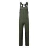 Dark olive green fort airflex bib waterproof overalls with adjustable black straps for milking parlour water-resistant breathability