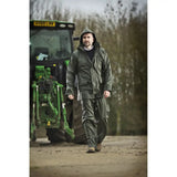 Olive green waterproof workwear rain suit fort airflex jacket offering finest wet weather comfort and durability