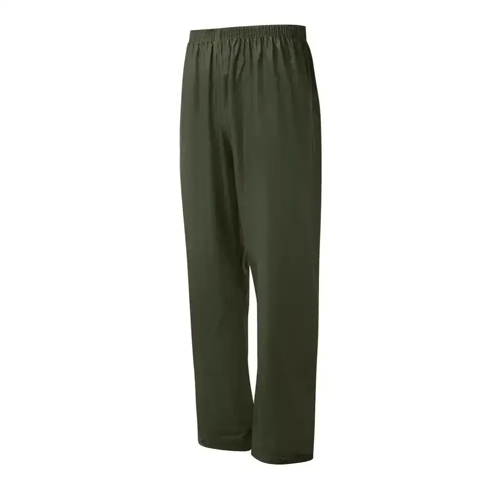 Olive green fort airflex trouser with elastic waist breathable over-trousers in smooth lightweight fabric