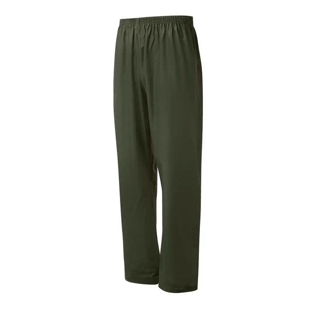 Olive green fort airflex trouser with elastic waist breathable over-trousers in smooth lightweight fabric