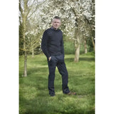 Dark navy ribbed-knit fort crew neck combat jumper with textured pattern perfect for casual wear
