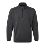 Dark gray heathered fort easton pullover with black zipper and hardwearing knitted marl texture for casual wear
