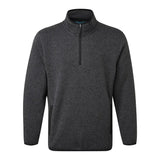 Dark gray heathered fort easton pullover with black zipper featuring hardwearing knitted marl and subtle texture