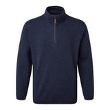 Navy blue fort easton pullover quarter-zip fleece with soft textured fabric and subtle ribbed collar hardwearing knitted marl