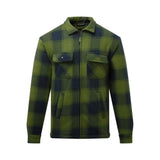 Olive and navy plaid fort portman shacket green fleece jacket with sherpa fleece lining and two front pockets