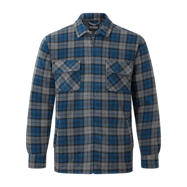 Blue and gray plaid fort portman shacket navy with zipper front chest pockets sherpa fleece lining for cozy wear