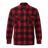 Red and black plaid fort portman shacket red fleece jacket with sherpa fleece lining and two front pockets