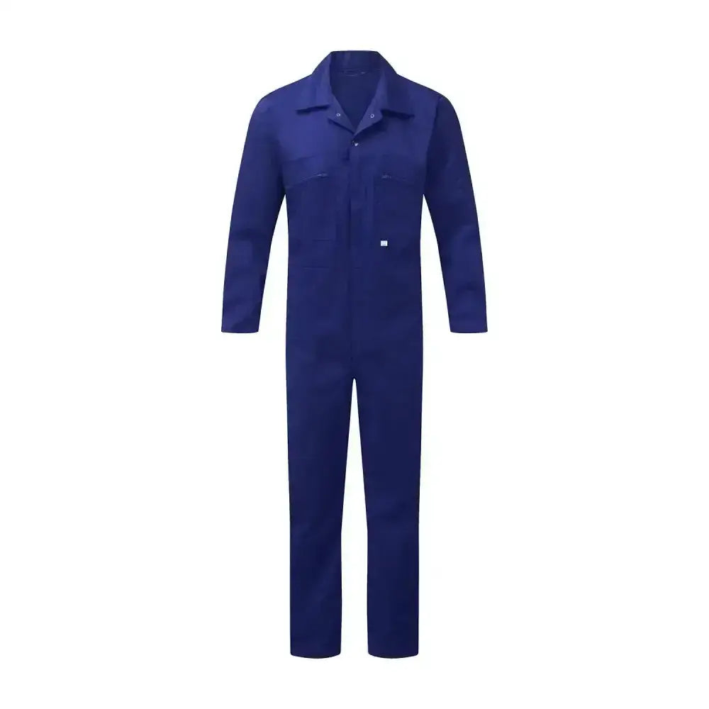 Fort zip front coverall royal blue long-sleeved work coverall royal blue with collar and front pockets finest overalls designed