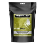 Black resealable pouch of freestep 250g feed horse joint supplement with green label for veteran horses
